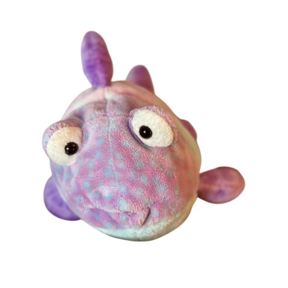 Ty Pluffies Bubbles the Fish Purple Pink Mint Green Soft Plush Stuffed Animal